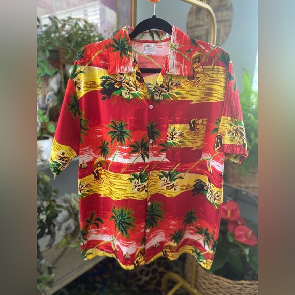 Men’s Island Button Down Tropical Shirt Dadcore Vacation Smartcore Island Wear - Picture 6 of 8